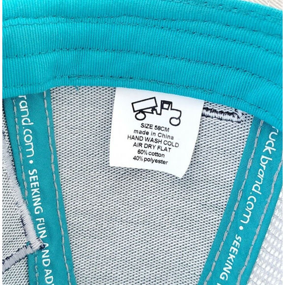 Big Truck Brand Snapback Hat Adjustable One Size Teal Mesh Cap Embroidered Patch - Picture 8 of 8